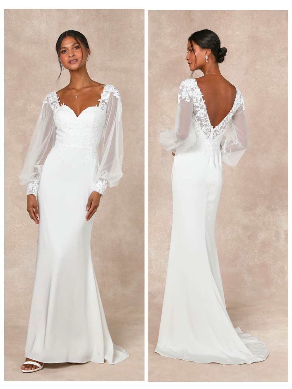 Lulus Timeless Adoration White Embroidered Bishop Sleeve Maxi Dress Size Medium